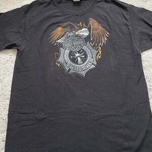 Harley-Davidson Black Short Sleeve Tee with Eagle Graphic